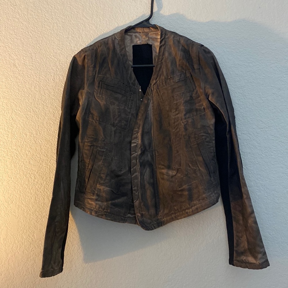 Oil-rubbed Denim Moto Jacket